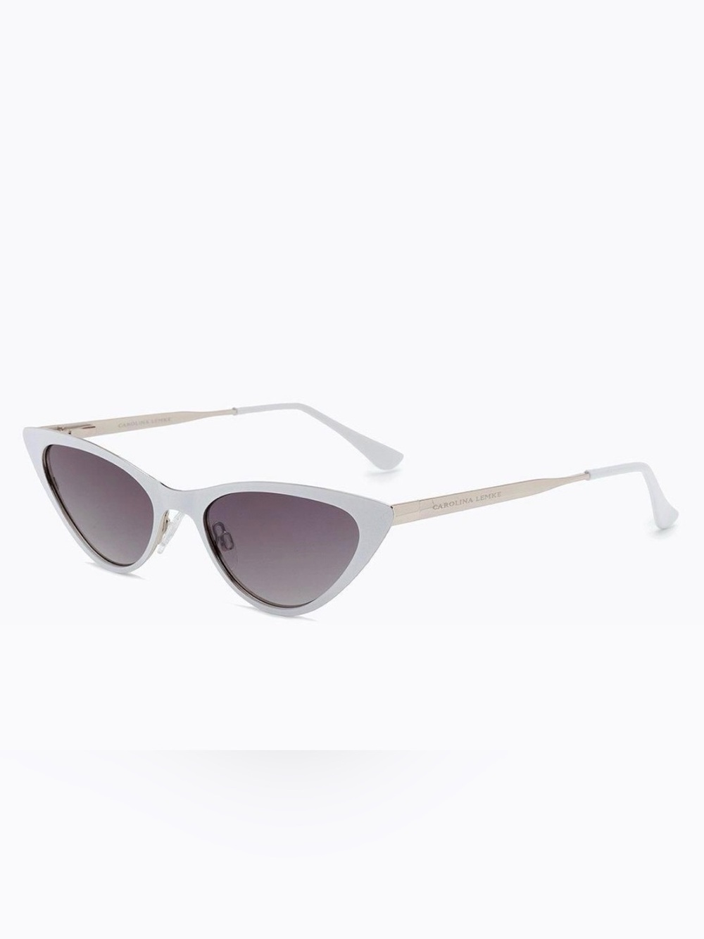 NEW Carolina Lemke White&Gold Kookie Cat Eye Vintage Retro Y2K Sunglasses Funky